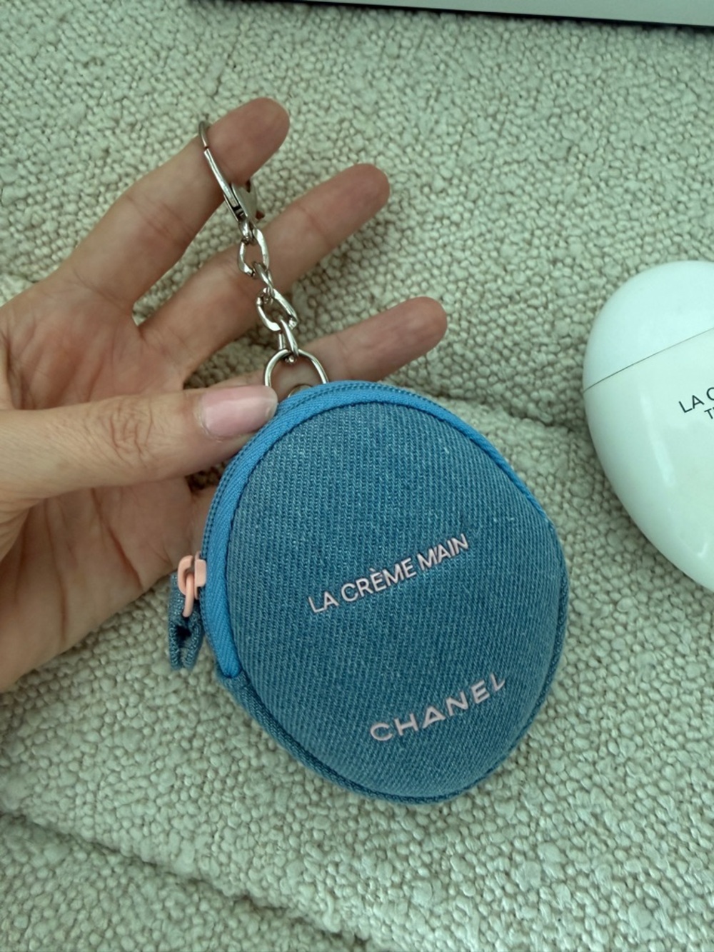 CHANEL La Crème Main Mini Pouch Bag Charm & Hand Cream Duo -